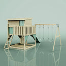 PolarPlay Climbing Platform and Playhouse with Double Swing - Nils