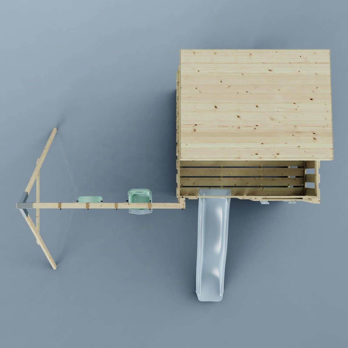 PolarPlay Climbing Platform and Playhouse with Double Swing - Nils