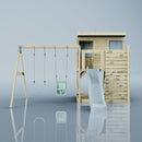 PolarPlay Climbing Platform and Playhouse with Double Swing - Nils