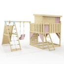 PolarPlay Climbing Platform and Playhouse with Single Swing and Climbing Wall - Emil