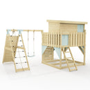 PolarPlay Climbing Platform and Playhouse with Single Swing and Climbing Wall - Emil