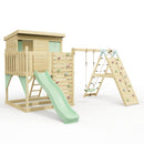 PolarPlay Climbing Platform and Playhouse with Single Swing and Climbing Wall - Emil