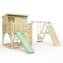 PolarPlay Climbing Platform and Playhouse with Single Swing and Climbing Wall - Emil