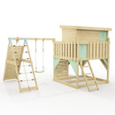 PolarPlay Climbing Platform and Playhouse with Single Swing and Climbing Wall - Emil