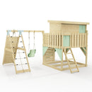PolarPlay Climbing Platform and Playhouse with Single Swing and Climbing Wall - Emil