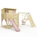 PolarPlay Climbing Platform and Playhouse with Single Swing and Climbing Wall - Emil