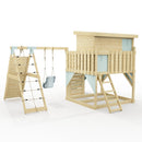 PolarPlay Climbing Platform and Playhouse with Single Swing and Climbing Wall - Emil