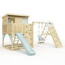 PolarPlay Climbing Platform and Playhouse with Single Swing and Climbing Wall - Emil