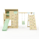 PolarPlay Climbing Platform and Playhouse with Single Swing and Climbing Wall - Emil