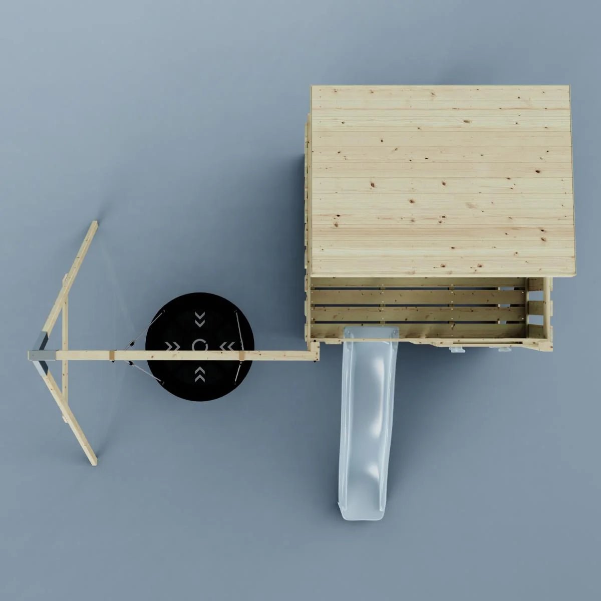 PolarPlay Climbing Platform and Playhouse with Single Swing - Nils
