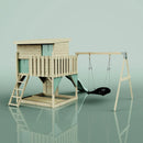 PolarPlay Climbing Platform and Playhouse with Single Swing - Nils