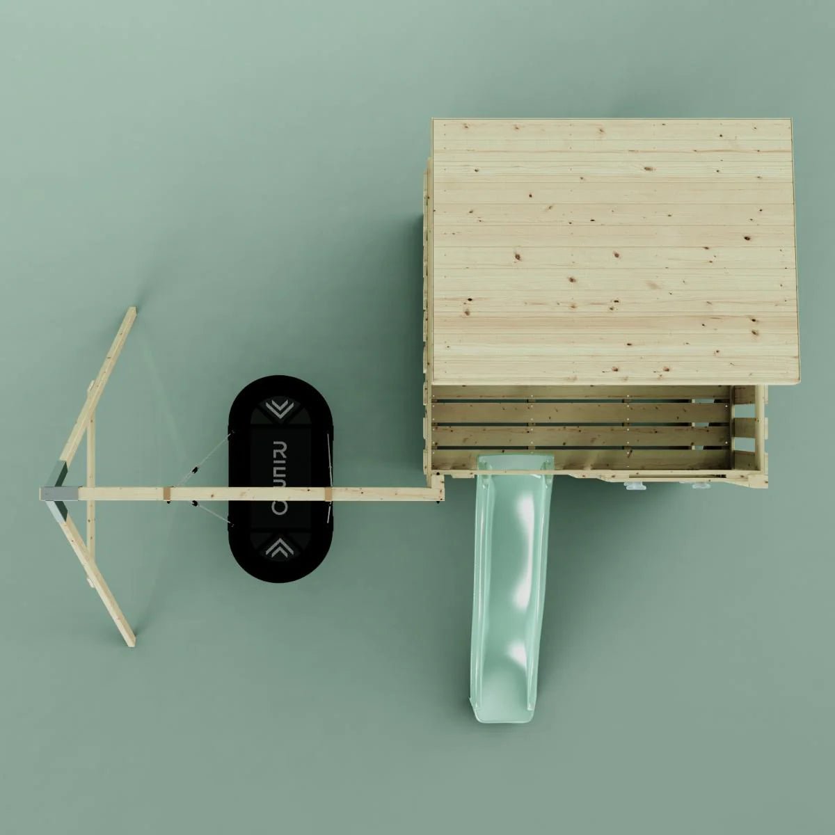 PolarPlay Climbing Platform and Playhouse with Single Swing - Nils