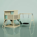 PolarPlay Climbing Platform and Playhouse with Single Swing - Nils