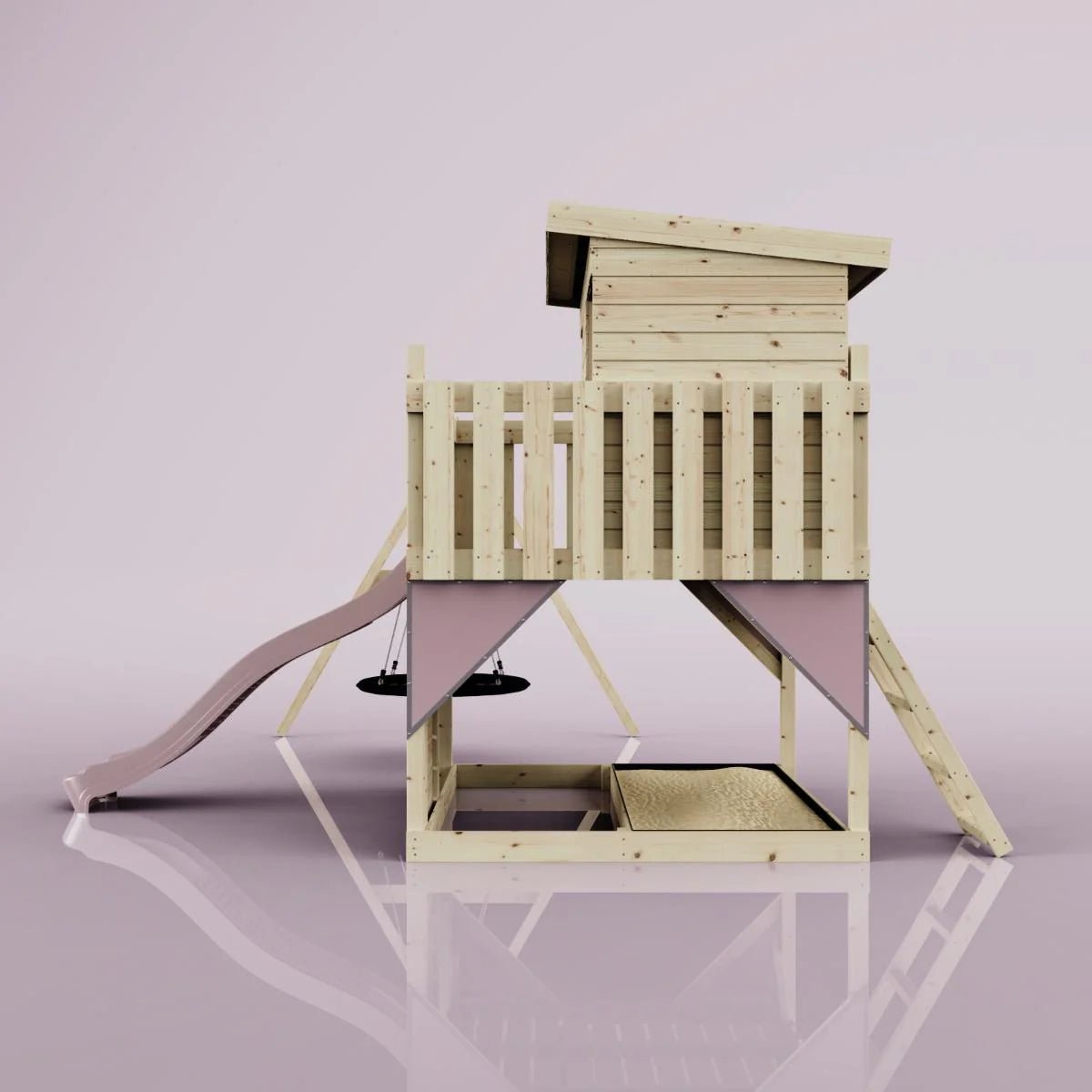 PolarPlay Climbing Platform and Playhouse with Single Swing - Nils