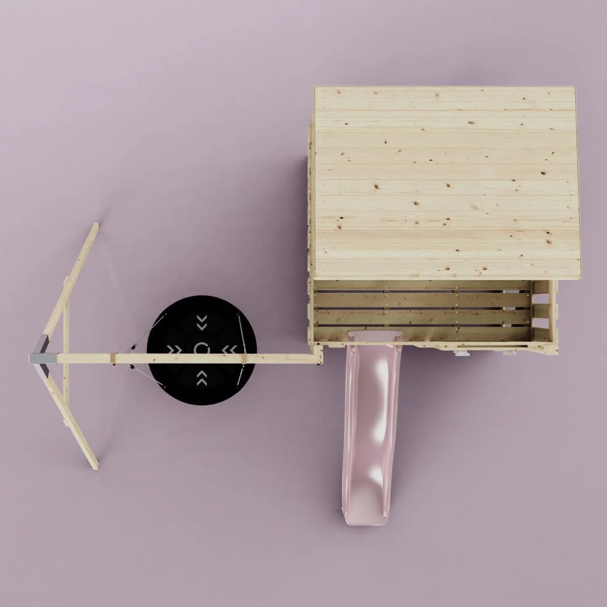 PolarPlay Climbing Platform and Playhouse with Single Swing - Nils