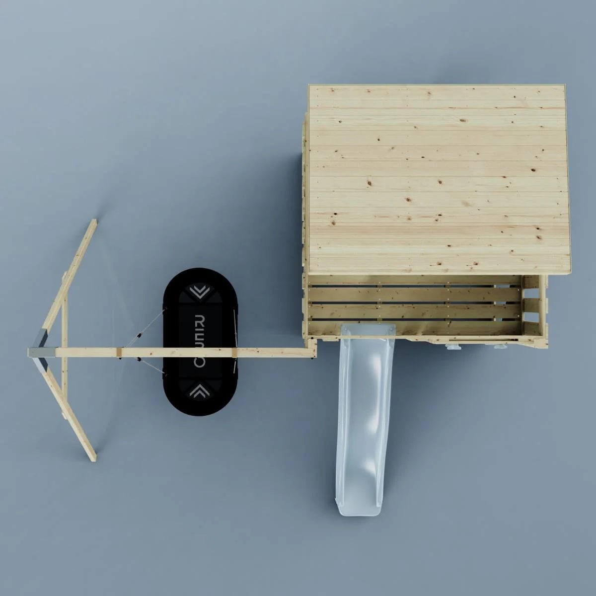 PolarPlay Climbing Platform and Playhouse with Single Swing - Nils