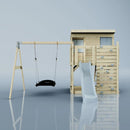 PolarPlay Climbing Platform and Playhouse with Single Swing - Nils