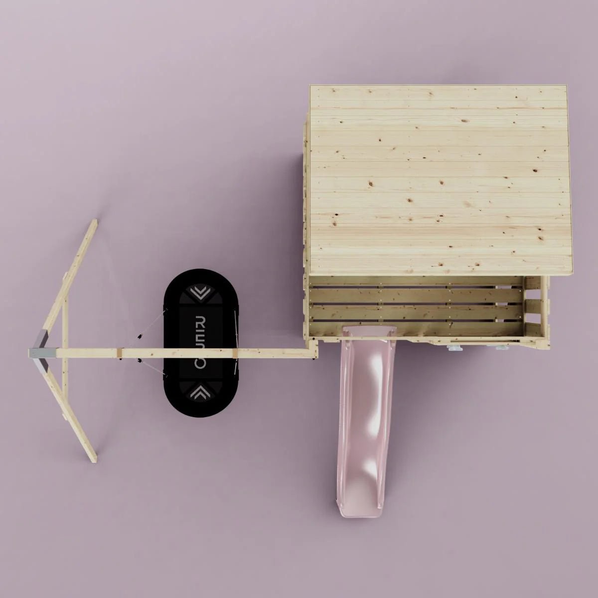 PolarPlay Climbing Platform and Playhouse with Single Swing - Nils