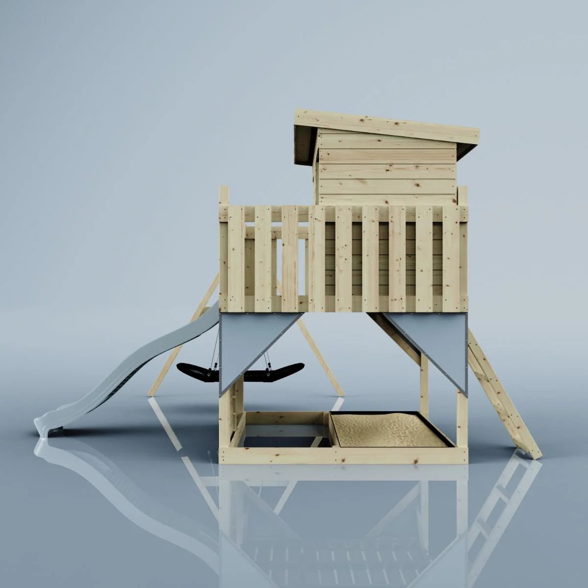 PolarPlay Climbing Platform and Playhouse with Single Swing - Nils