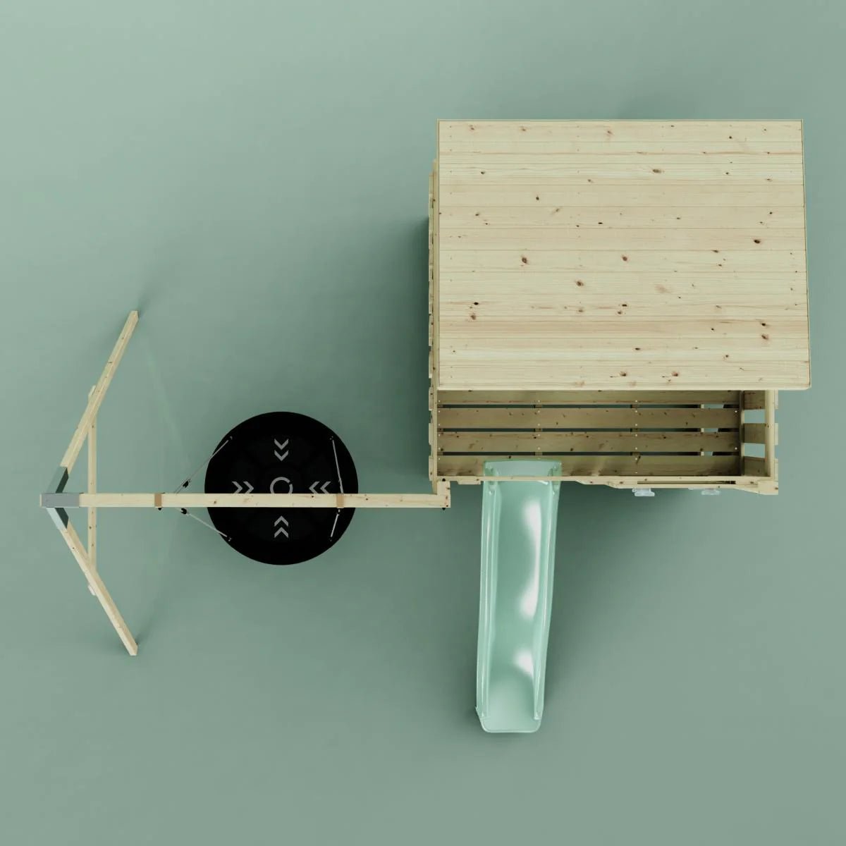 PolarPlay Climbing Platform and Playhouse with Single Swing - Nils