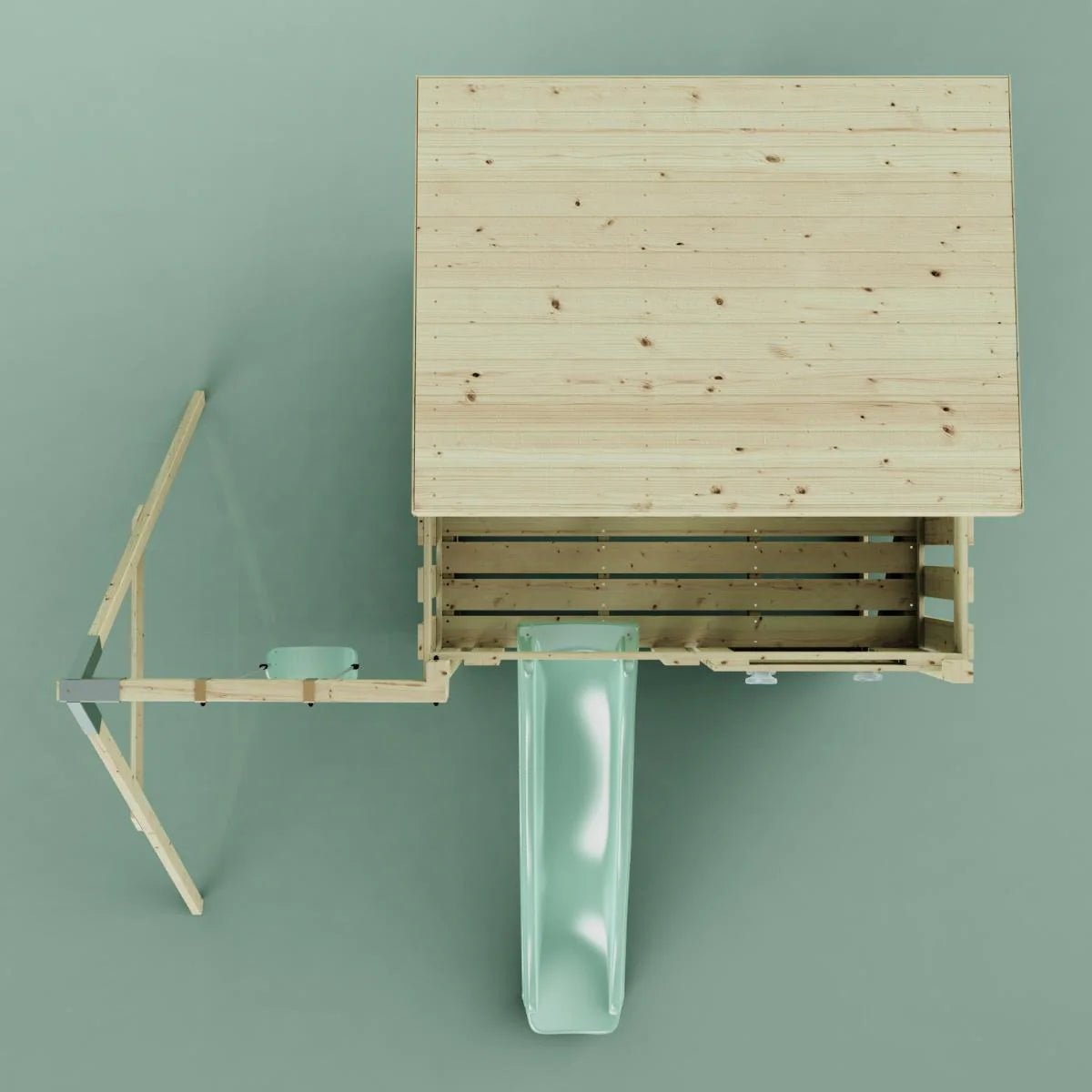 PolarPlay Climbing Platform and Playhouse with Single Swing - Tjorven