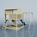 PolarPlay Climbing Platform and Playhouse with Single Swing - Tjorven