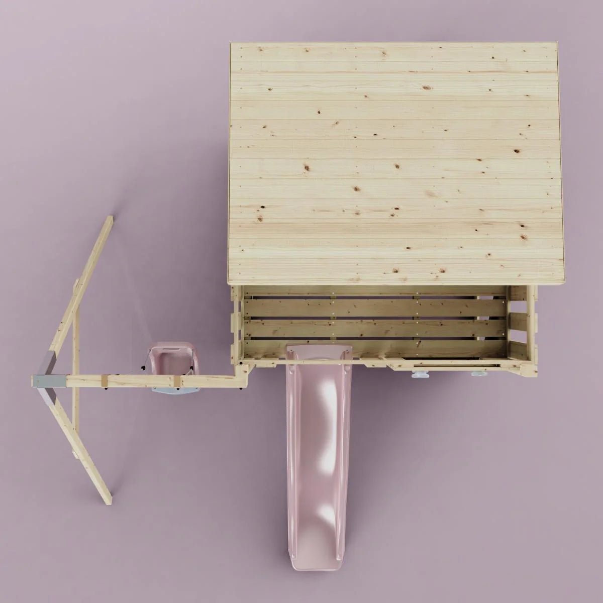 PolarPlay Climbing Platform and Playhouse with Single Swing - Tjorven