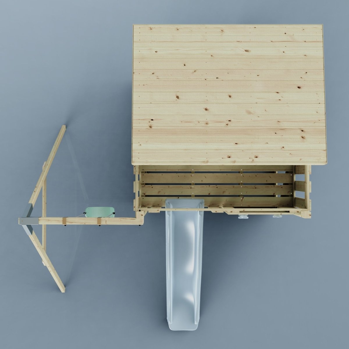 PolarPlay Climbing Platform and Playhouse with Single Swing - Tjorven