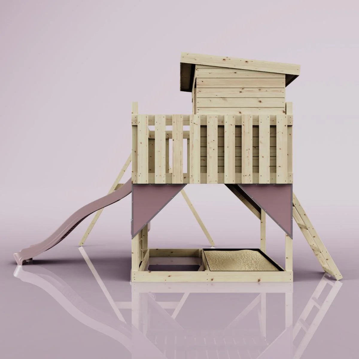 PolarPlay Climbing Platform and Playhouse with Single Swing - Tjorven