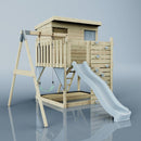 PolarPlay Climbing Platform and Playhouse with Single Swing - Tjorven