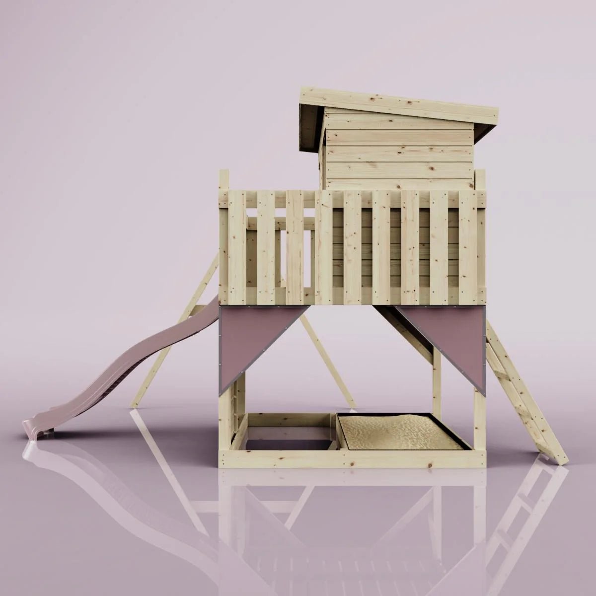 PolarPlay Climbing Platform and Playhouse with Single Swing - Tjorven