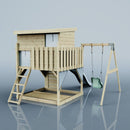 PolarPlay Climbing Platform and Playhouse with Single Swing - Tjorven