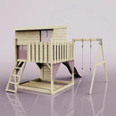 PolarPlay Climbing Platform and Playhouse with Single Swing - Tjorven