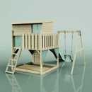 PolarPlay Climbing Platform and Playhouse with Single Swing - Tjorven