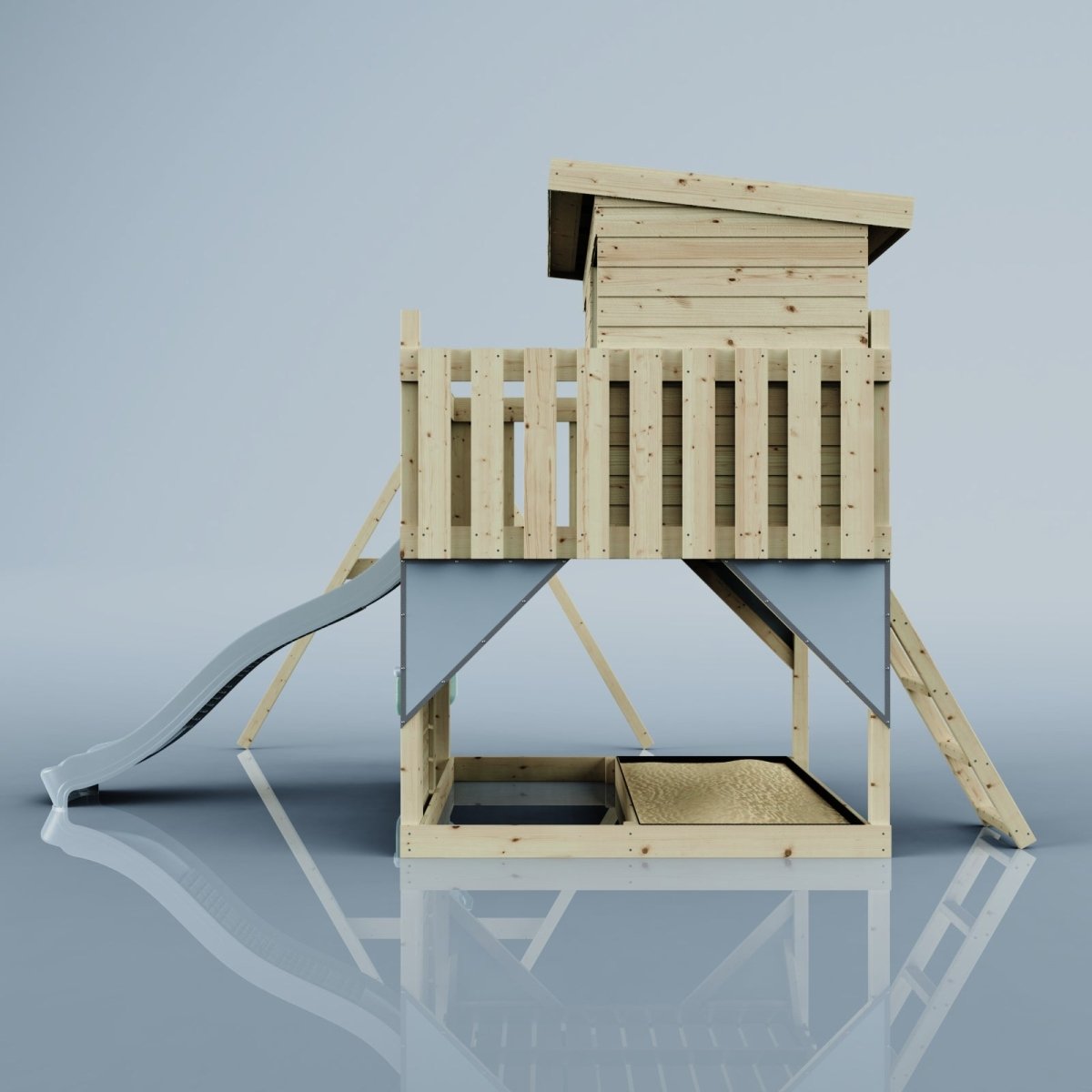 PolarPlay Climbing Platform and Playhouse with Single Swing - Tjorven
