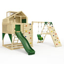 PolarPlay Kids Climbing Tower & Playhouse - Climb & Swing Thora Green