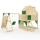 PolarPlay Kids Climbing Tower & Playhouse - Climb & Swing Thora Green