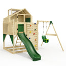 PolarPlay Kids Climbing Tower & Playhouse - Swing Eerika Green