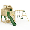 PolarPlay Kids Climbing Tower & Playhouse - Swing Odin Green
