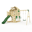 PolarPlay Kids Climbing Tower & Playhouse - Swing Odin Green