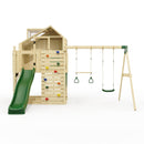 PolarPlay Kids Climbing Tower & Playhouse - Swing Odin Green
