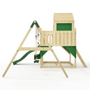 PolarPlay Kids Climbing Tower & Playhouse - Swing Saga Green