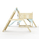 PolarPlay Kids Scandinavian Style Climbing Platform with Double Swing and Climbing Wall - Fai