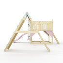 PolarPlay Kids Scandinavian Style Climbing Platform with Double Swing and Climbing Wall - Fai