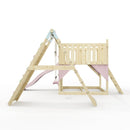 PolarPlay Kids Scandinavian Style Climbing Platform with Single Swing and Climbing Wall - Fai
