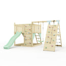 PolarPlay Kids Scandinavian Style Climbing Platform with Single Swing and Climbing Wall - Fai
