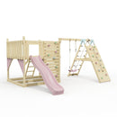 PolarPlay Kids Scandinavian Style Climbing Platform with Single Swing and Climbing Wall - Fai