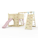 PolarPlay Kids Scandinavian Style Climbing Platform with Single Swing and Climbing Wall - Fai