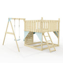 PolarPlay Kids Scandinavian Style Climbing Platform with Single Swing - Fai