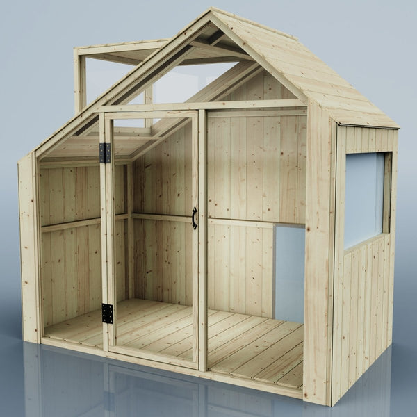 PolarPlay Kids Scandinavian Style Wooden Playhouse - Asta Mist